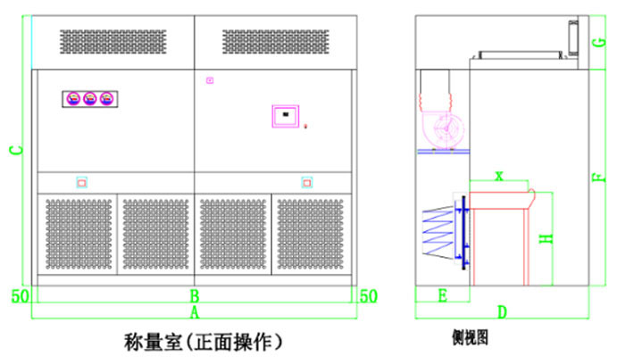 負壓稱量罩負壓稱量室設(shè)計方案圖